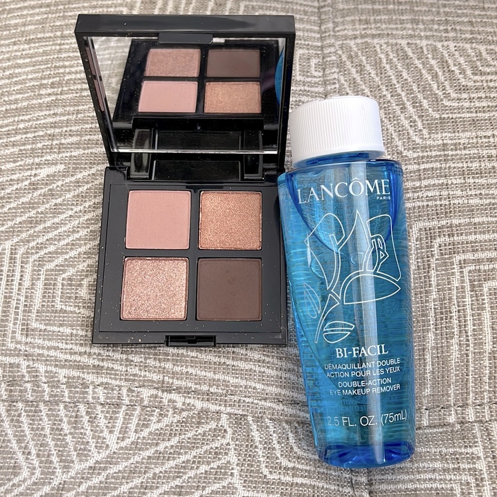 Lancôme eyeshadow quad palette & bi-facil 2.5oz (75mL) eye makeup remover